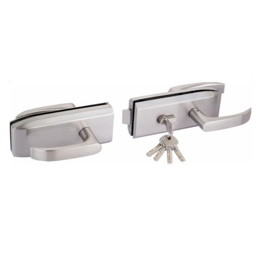 Everstrong  G007 double frameless glass swing door patch lock with rotatable handle