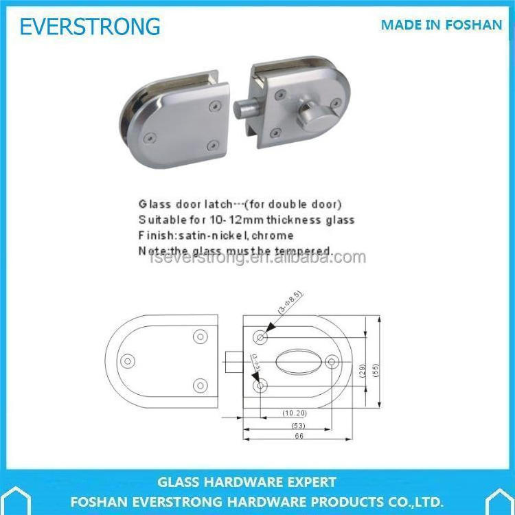 Everstrong zinc alloy glass door bolt  lock or double side glass door latch