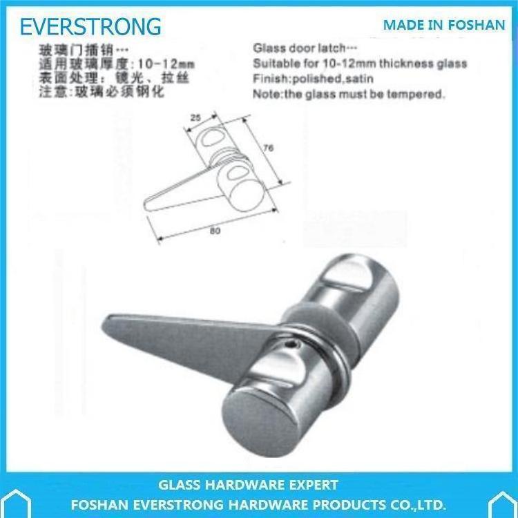 Everstrong brass chrome shower  glass door bolt H013 single glass door pull knob with  latch