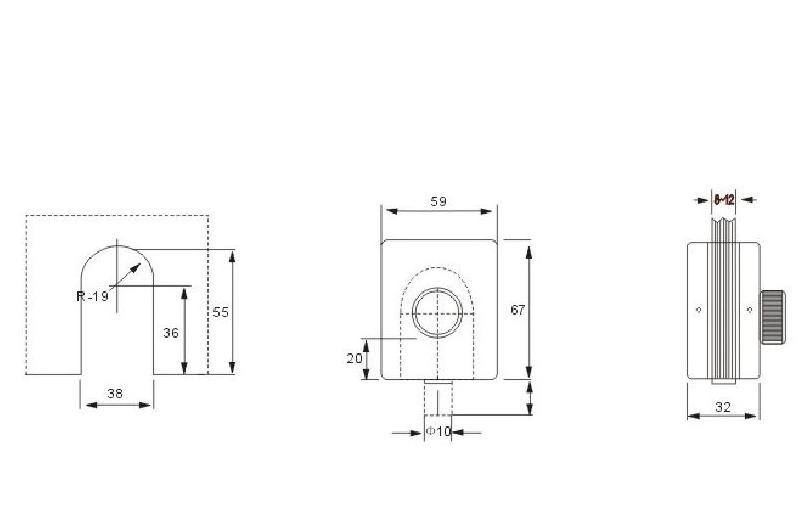 Square glass door  bolt H004A  stainless steel double glass door latch of control hardware