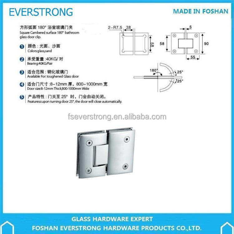 Everstrong A073 frameless 180 degree brass shower screen hinge of bathroom fittings   with arch surface