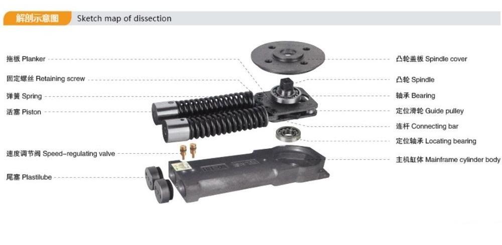 Everstrong two section adjustable speed floor spring ST-K01 transom door closer hinge for wood door