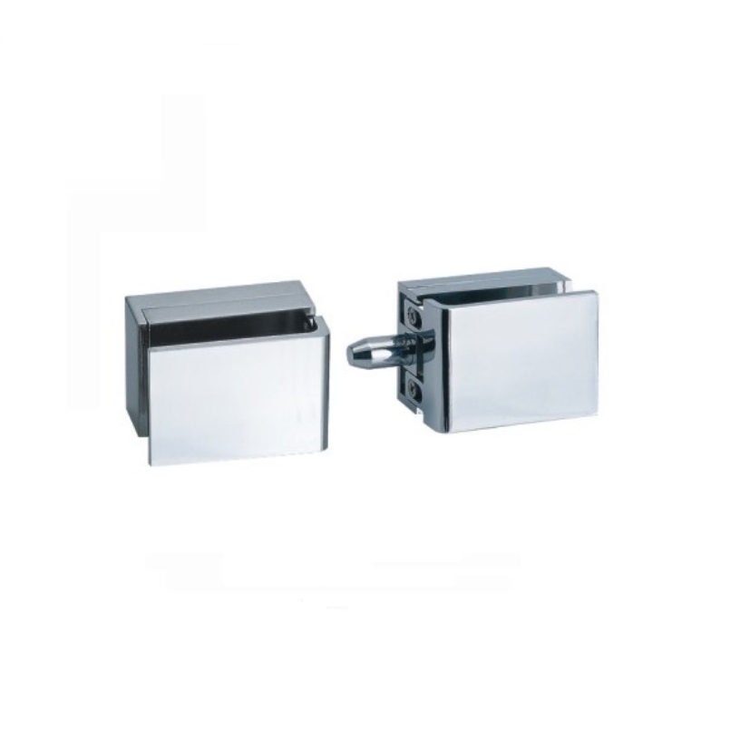 Everstrong tempered zinc alloy  glass door lock  H008 double no drilling glass door latch or bolt