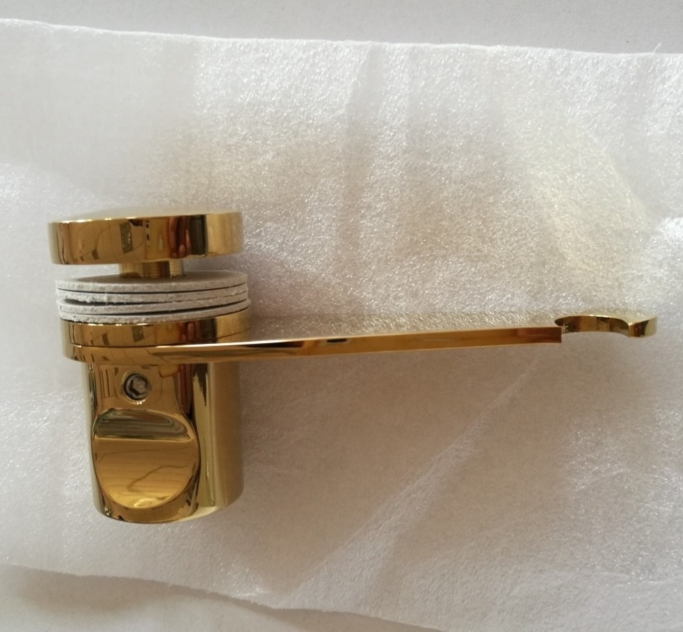 Round  tempered brass  glass door lock  H008 double glass door latch bolt