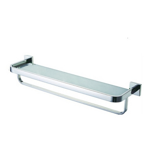 New arrival design shower caddy V0107 stainless steel bathroom wall glass shelves  with hanging rod