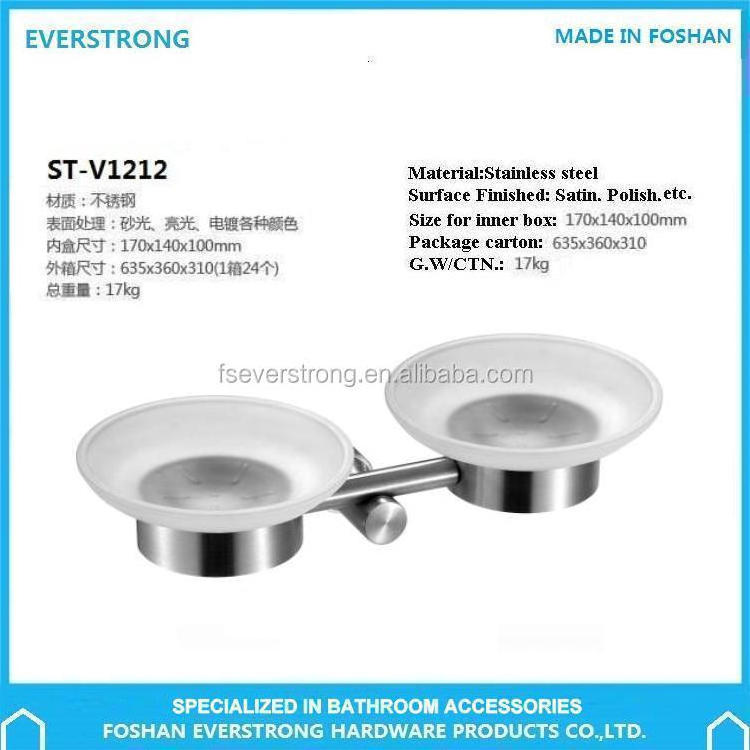 Everstrong stainless steel ST-V1212 double soap wall mounted dish soap holder  soap shelf bathroom accessories