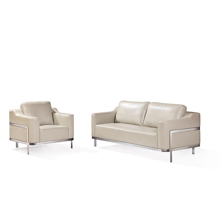 Modern simple office furniture soft pu 2 seater sofa designs