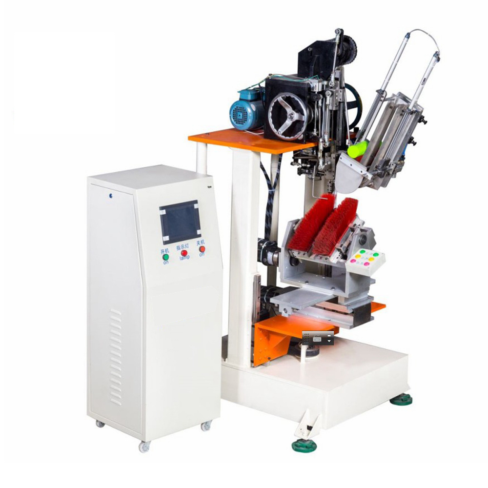 5 axis 2 Drilling And 1 Tufting Automatic CNC Brush / Broom Making Machine For Plastic Broom