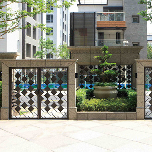 Entry trade  for hotels fire rated different modern tubular design in philippines aluminum modern swing fence gate