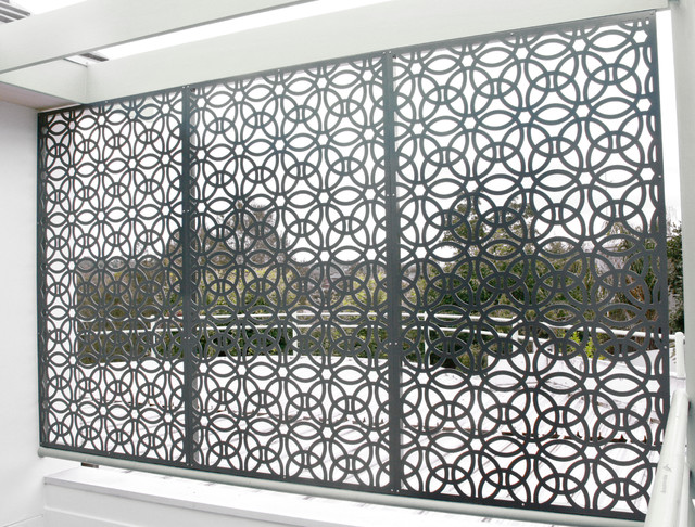 Garden perforated plate curtains outdoor privacy partitions laser cut decorative metal soundproof room screen wall divider panel