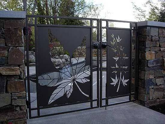 Folding aluminum single exterior price villa entrance house main gate door designs electric high quality wrought iron gate