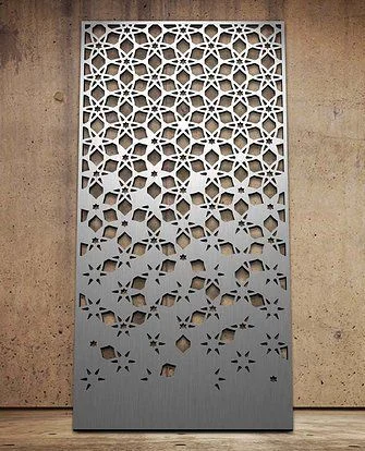 Garden perforated plate curtains outdoor privacy partitions laser cut decorative metal soundproof room screen wall divider panel