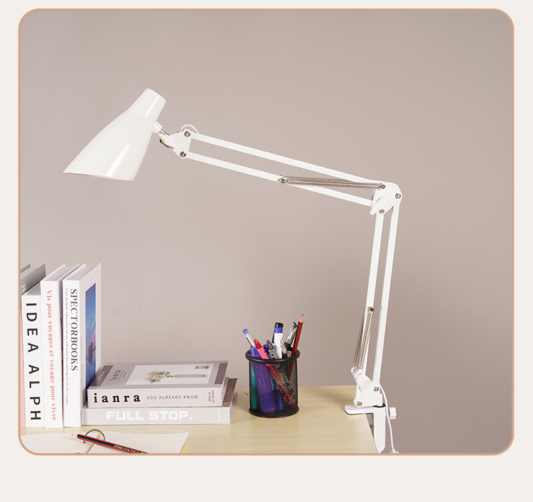 FX313B Modern Flexible Desk Lamps Study/Computer Lights Reading Light Long Swing Arm Black/White LED Home Decor Table Lamp