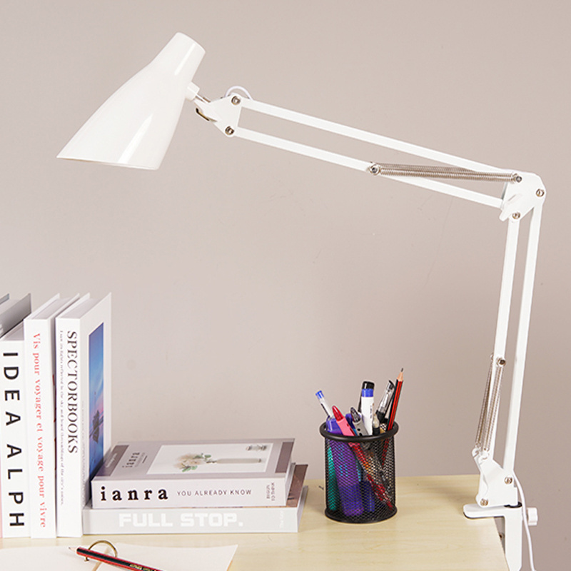 FX313B Modern Flexible Desk Lamps Study/Computer Lights Reading Light Long Swing Arm Black/White LED Home Decor Table Lamp