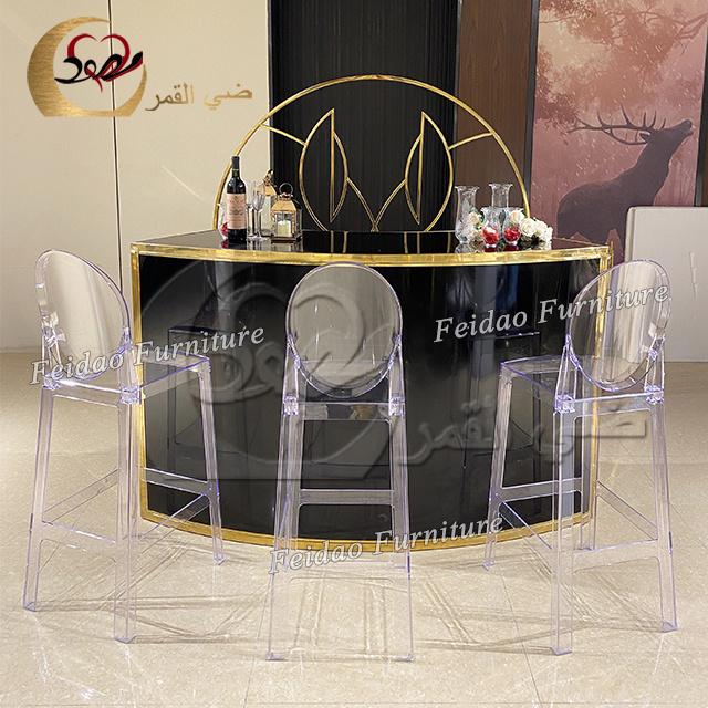 Luxury Bar Furniture Stainless Steel Metal Round Party Bar Counter table