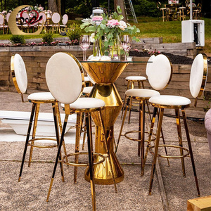 Wholesale Nightclub High Top Standing Gold Cocktail Tables For Events