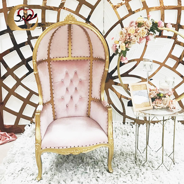 Birdcage design love seat furniture luxury throne gold bird cage chair