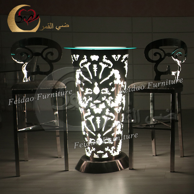 Kitchen cocktail bar stand illuminated LED light high bar cocktail table