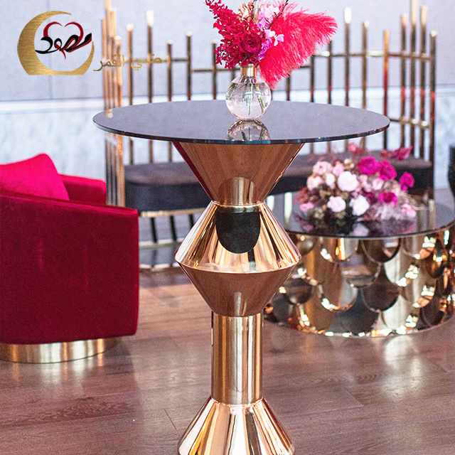 Wholesale Nightclub High Top Standing Gold Cocktail Tables For Events