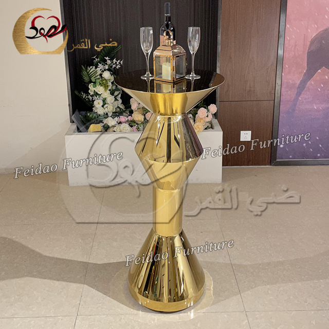 Wholesale Nightclub High Top Standing Gold Cocktail Tables For Events