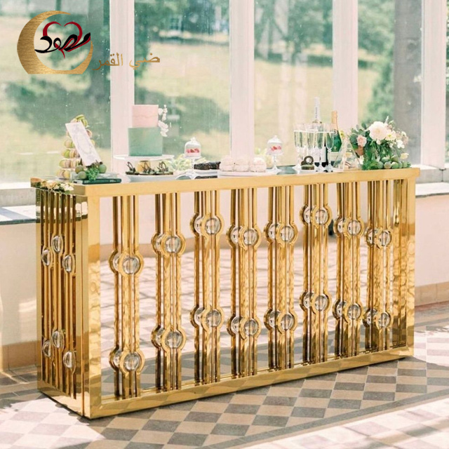 Hot Sale Juices Bar Tables Mirror Luxury Nightclub Furniture Bar Counter Metal Stainless Steel Modern Contemporary