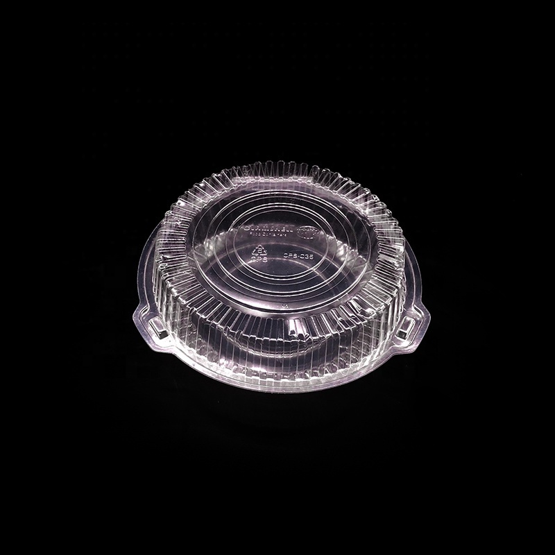 wholesale 10 Inches Plastic Clear round Clamshell Cake Box  hinged food container for bake