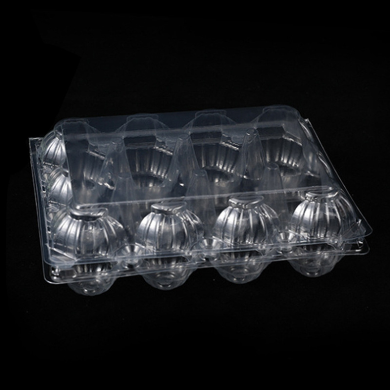 PET Plastic 12 holes duck goose eggs packaging tray plastic disposable eggs blister packaging tray