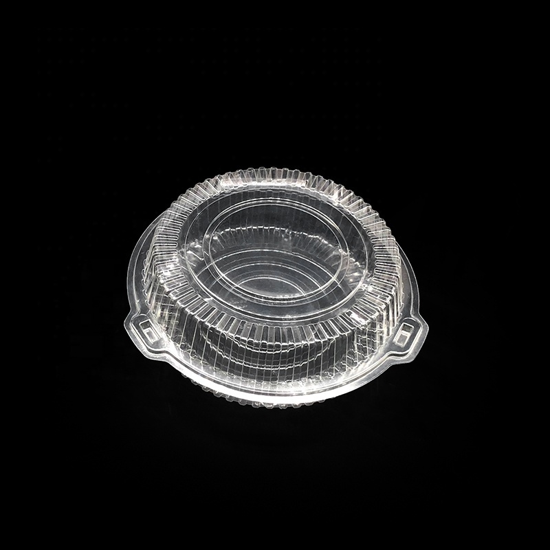 wholesale 10 Inches Plastic Clear round Clamshell Cake Box  hinged food container for bake