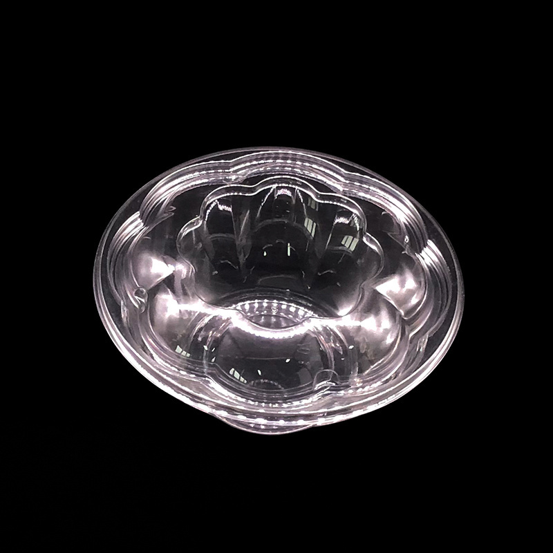 wholesale Disposable clear round  Plastic takeaway reusable fruit salad bowl with lid