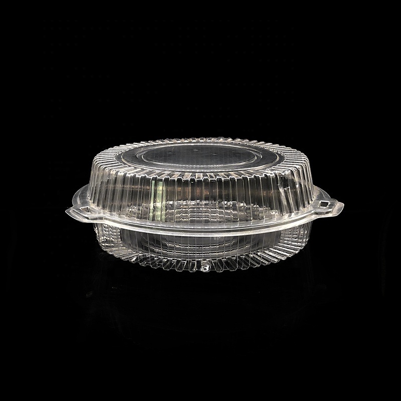 wholesale 10 Inches Plastic Clear round Clamshell Cake Box  hinged food container for bake