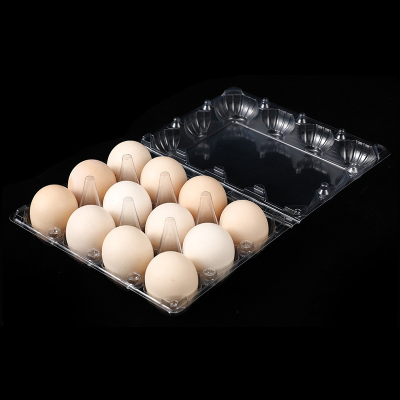 PET Plastic 12 holes duck goose eggs packaging tray plastic disposable eggs blister packaging tray