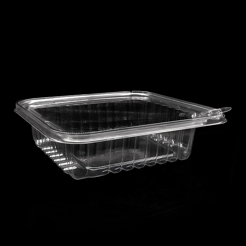 eco-friendly disposable clear plastic clamshell food container salad box transparent with hinged lid