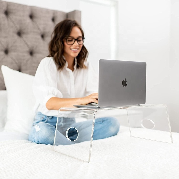 acrylic bed tray with handles 21x12x9'' clear acrylic laptop stand portable laptop lap desk