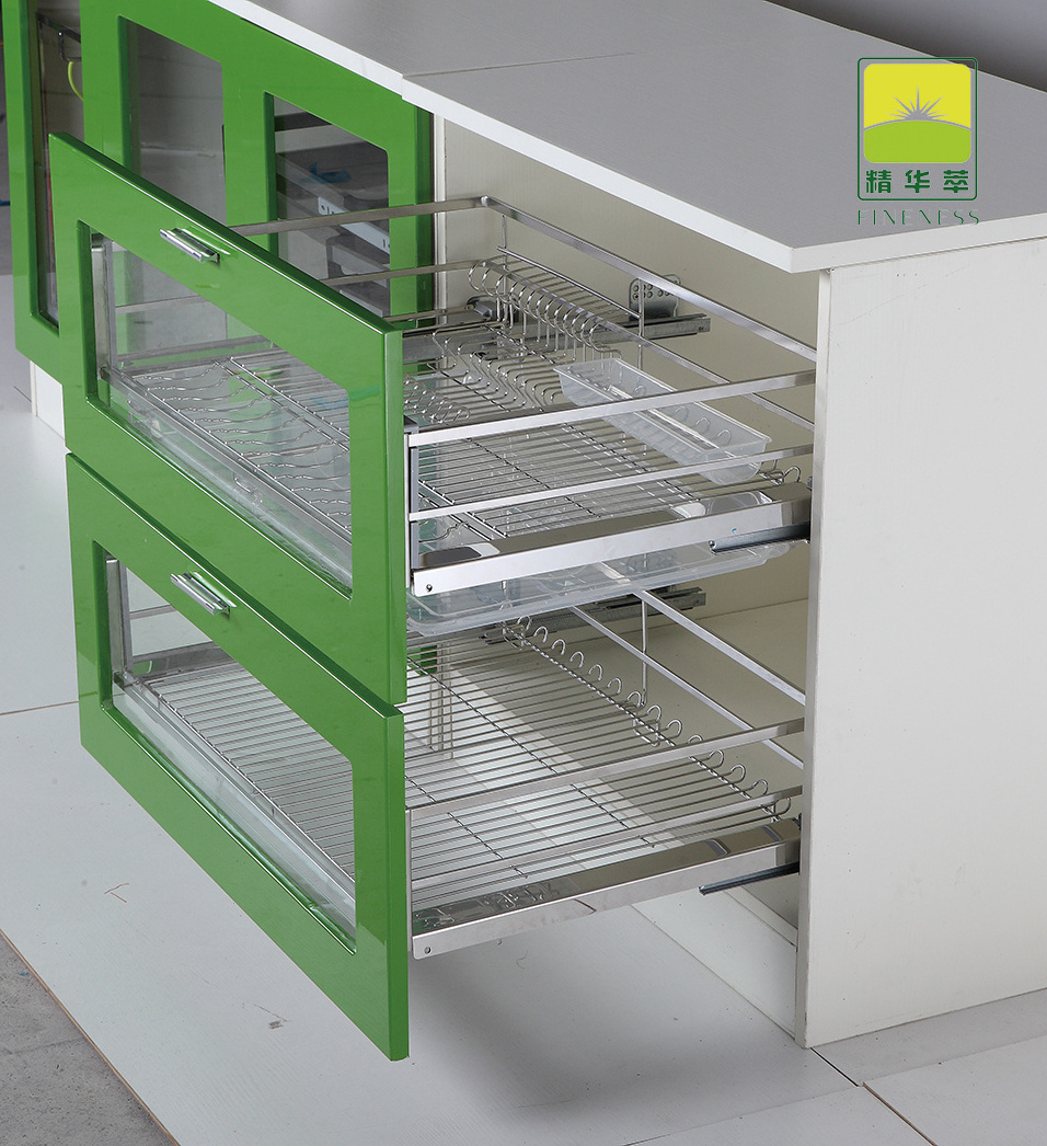 Pull Out Storage Rack Under Sink Cabinet Kitchen Organizer Kitchen Supplies Sliding Drawer Basket Storage Organizer