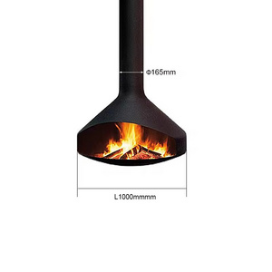 1.0 Meters Art hanging type household wood burning true fire fireplace decorative metal circular villa fireplace