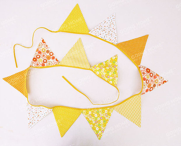 High quality 100% pure cotton holiday party decoration cotton triangle string flag bunting banner