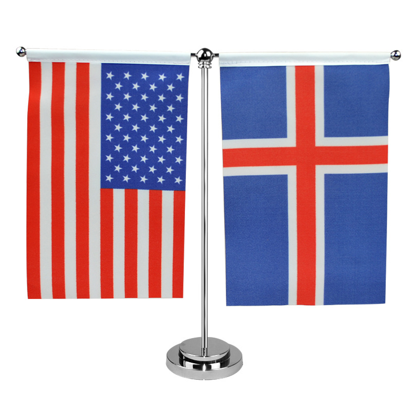 office decoration desk banner sliver flag pole table top flag stand