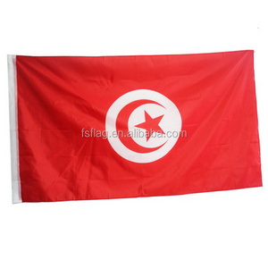 Factory Direct 68D Polyester 3X5ft 150x90cm Silk Screen Print Tunisia Flag In Stock