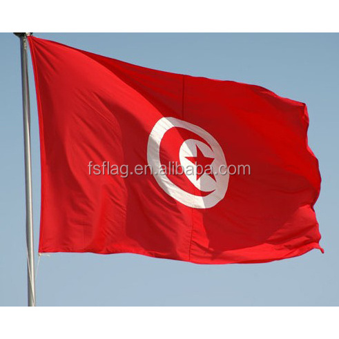 Factory Direct 68D Polyester 3X5ft 150x90cm Silk Screen Print Tunisia Flag In Stock