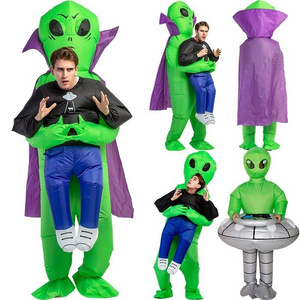 Funny Fancy Dress Ghost Hug People Scary Spoof Et Easter Green Ghost Alien Halloween Costume Adult Inflatable Suit