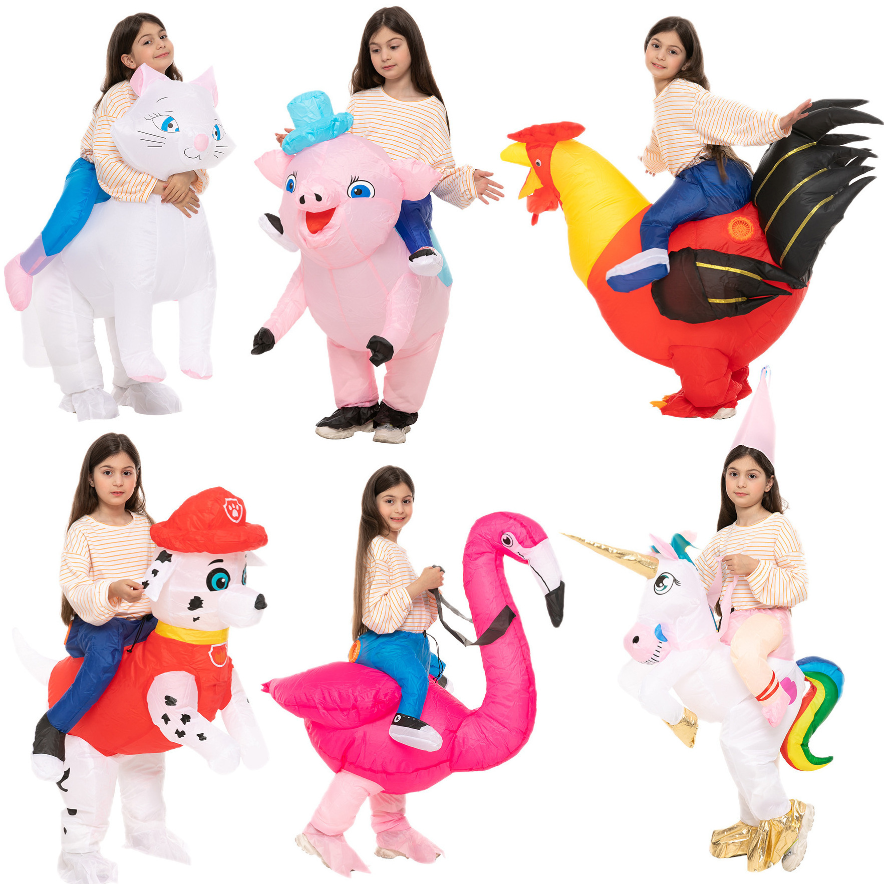 Kids Party Anime Suit Cow Pig Fox Panda Dinosaur Monster Boys Girls Animal Inflatable Costume Suit