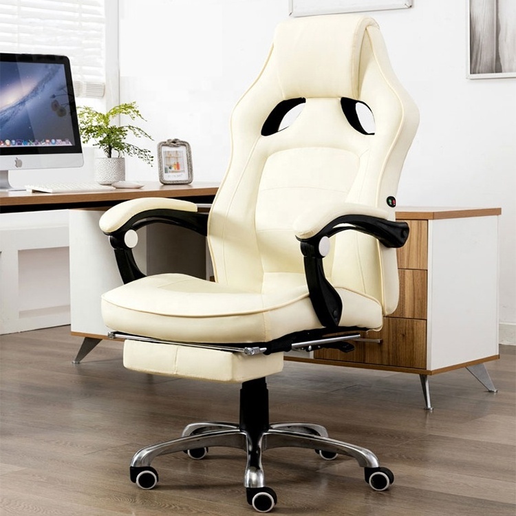 High Quality Leather Recliner Ergonomic Office Chairs Footrest Video PC Game Racing Gaming Chair