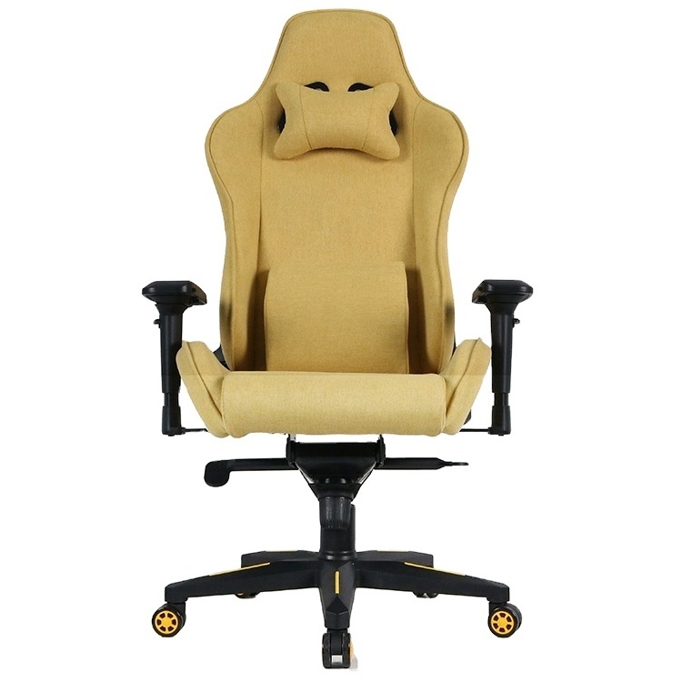 Modern design yellow computer razer gamer chair height adjustable fabric wholesale gaming chair