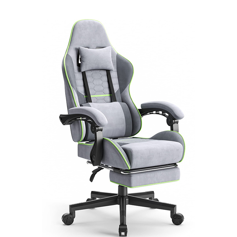 Gaming Chair Fabric with Pocket Spring Cushion Ergonomic Computer Gaming Chair with Footrest