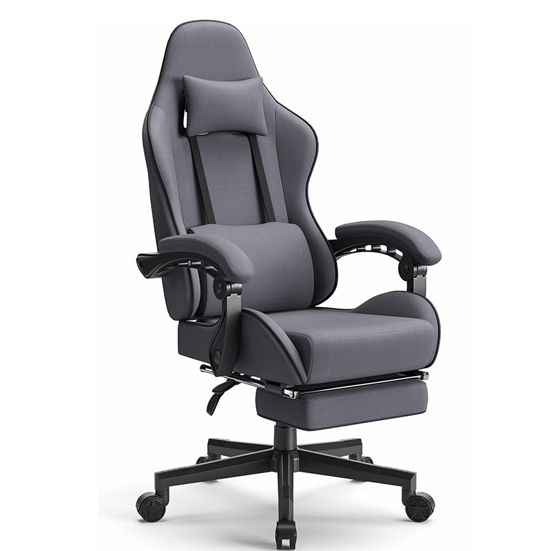 Gaming Chair Fabric with Pocket Spring Cushion Ergonomic Computer Gaming Chair with Footrest