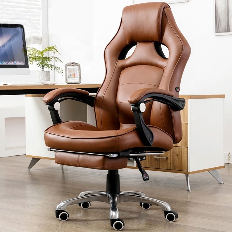 High Quality Leather Recliner Ergonomic Office Chairs Footrest Video PC Game Racing Gaming Chair