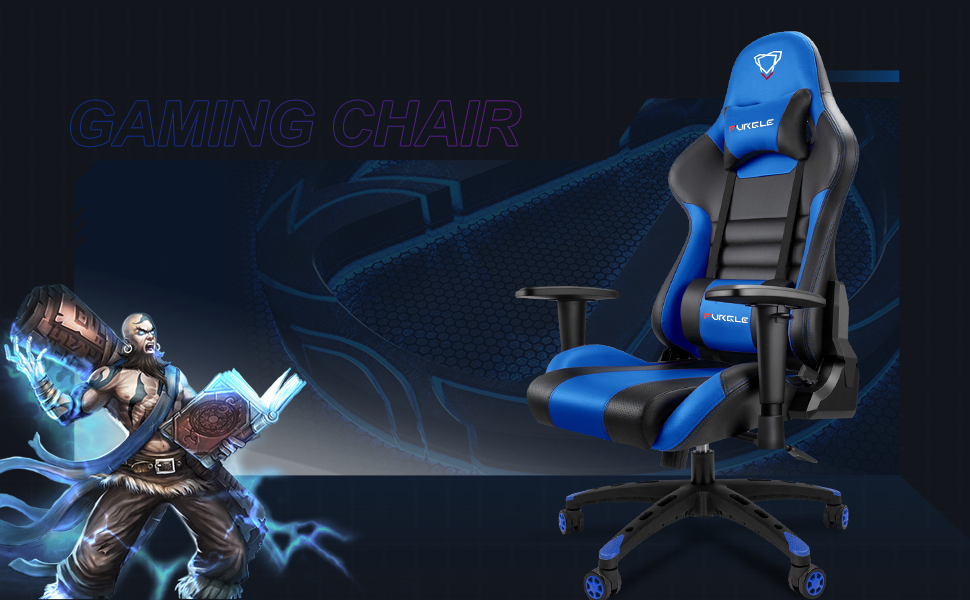 Customized Relax Gamer Blue Chairs Computer PU Leather Professional Gaming Recliner Chair