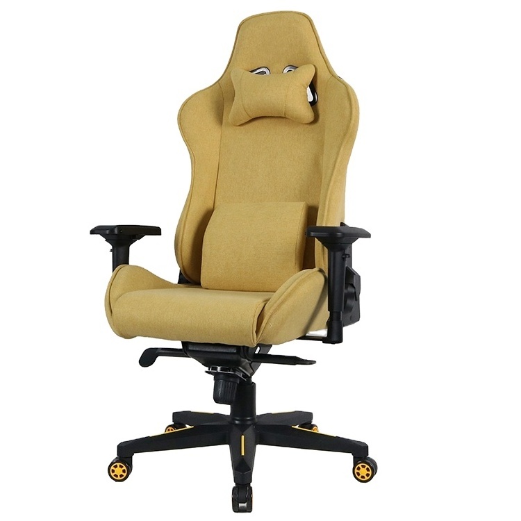 Modern design yellow computer razer gamer chair height adjustable fabric wholesale gaming chair