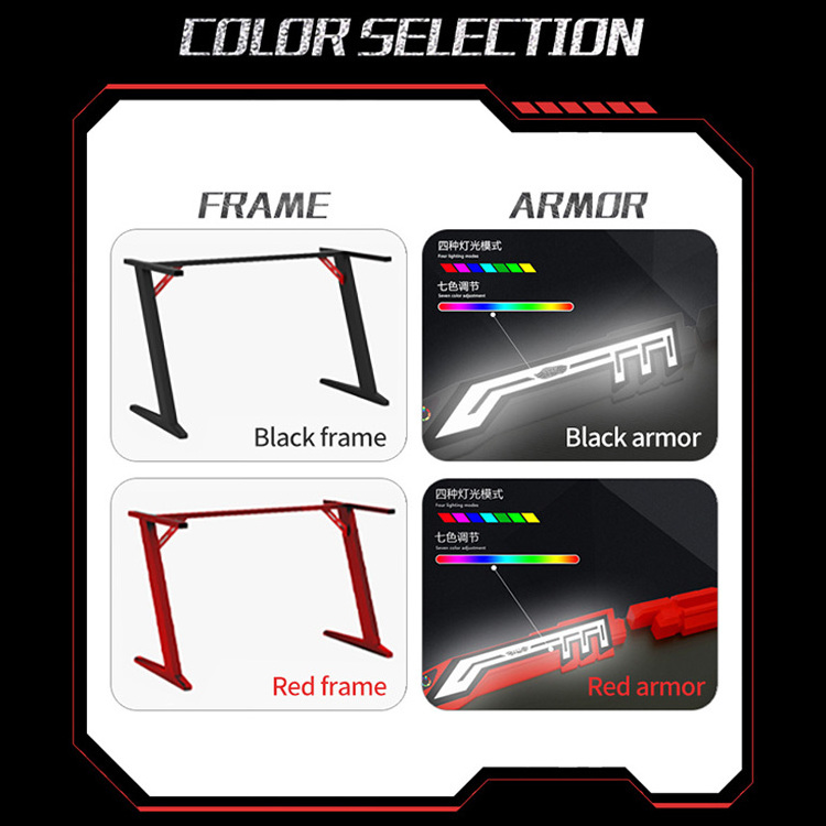 Relax Gaming Carbon Fiber Large Pink Gaming Desk Electric Computer Mesa Gamer Led Gaming Desk