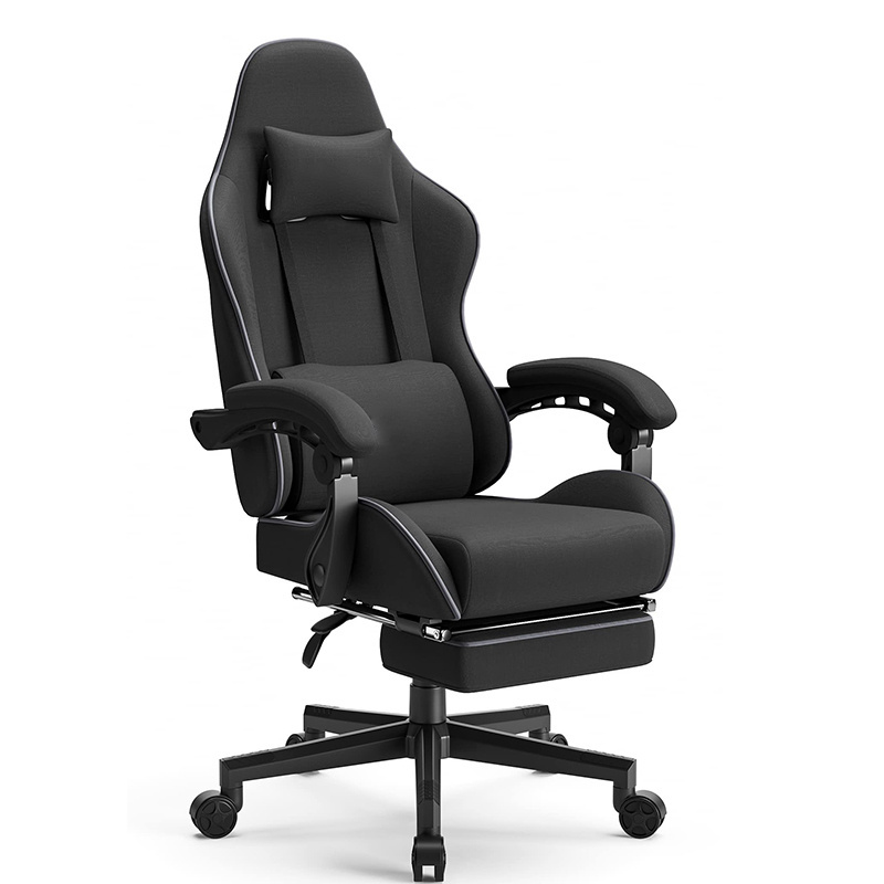 Gaming Chair Fabric with Pocket Spring Cushion Ergonomic Computer Gaming Chair with Footrest